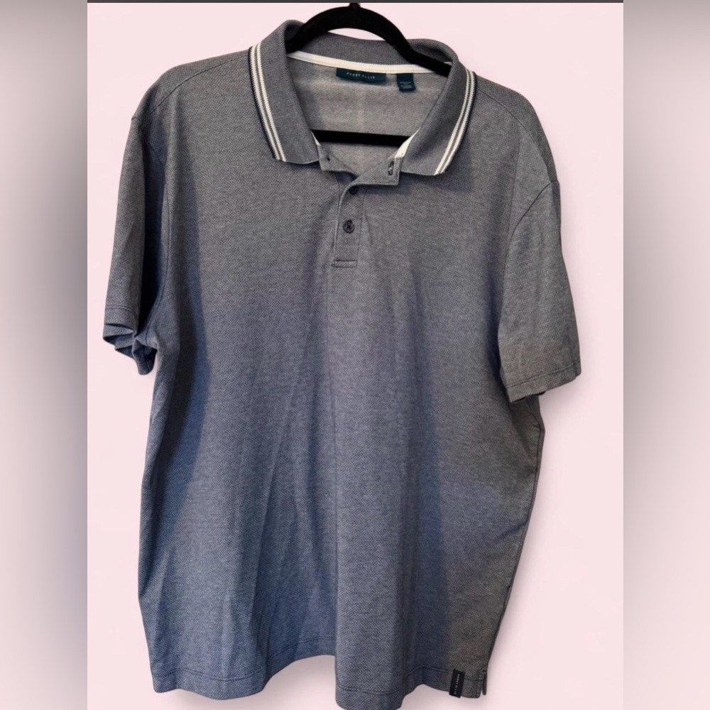 Perry Ellis Polo with Striped Collar